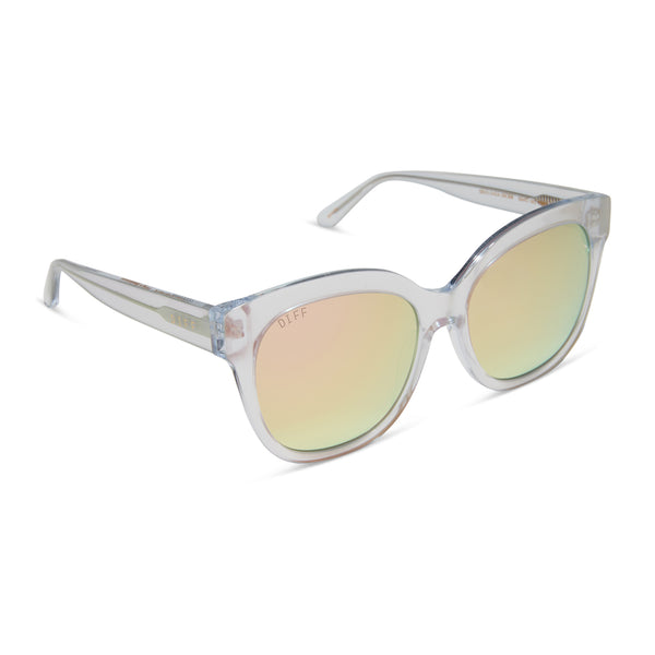 maya - opalescent pink + cherry blossom mirror sunglasses 2