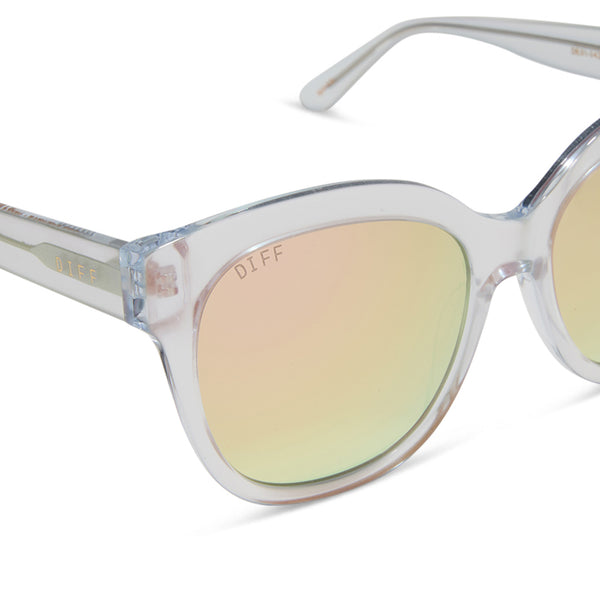 maya - opalescent pink + cherry blossom mirror sunglasses 4
