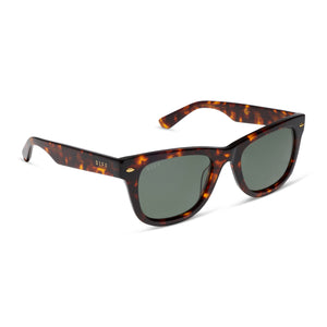 Mercer Rectangle Sunglasses | Rich Tortoise & G15 | DIFF Eyewear display picture 2