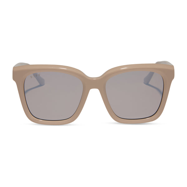 meredith - almond + silver flash + polarized sunglasses