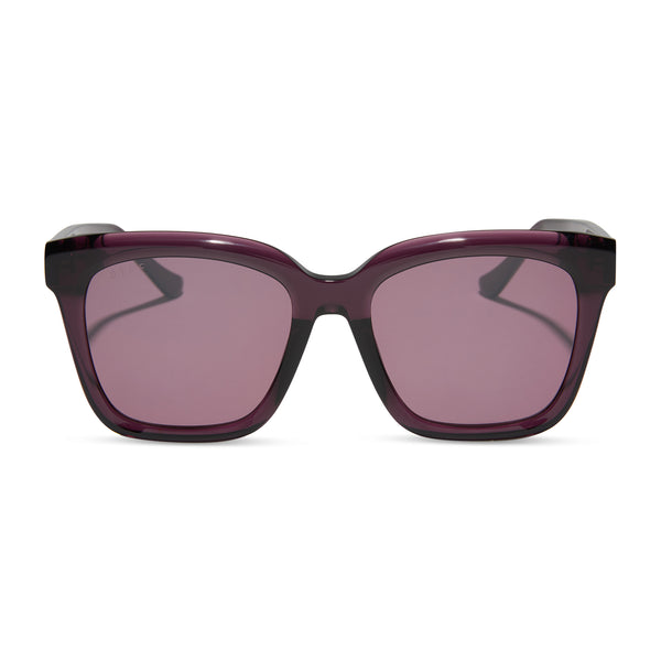 meredith - aubergine + aubergine + silver flash sunglasses