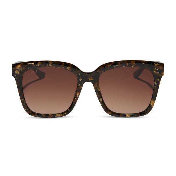 Meredith Square Sunglasses | Glitter Tort & Brown Gradient  display picture 2