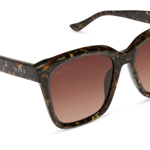 MEREDITH - GLITTER TORTOISE + BROWN GRADIENT SUNGLASSES