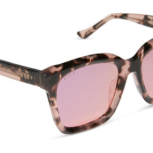 Meredith Square Sunglasses | Himalayan Tort & Pink Mirror  display picture 1