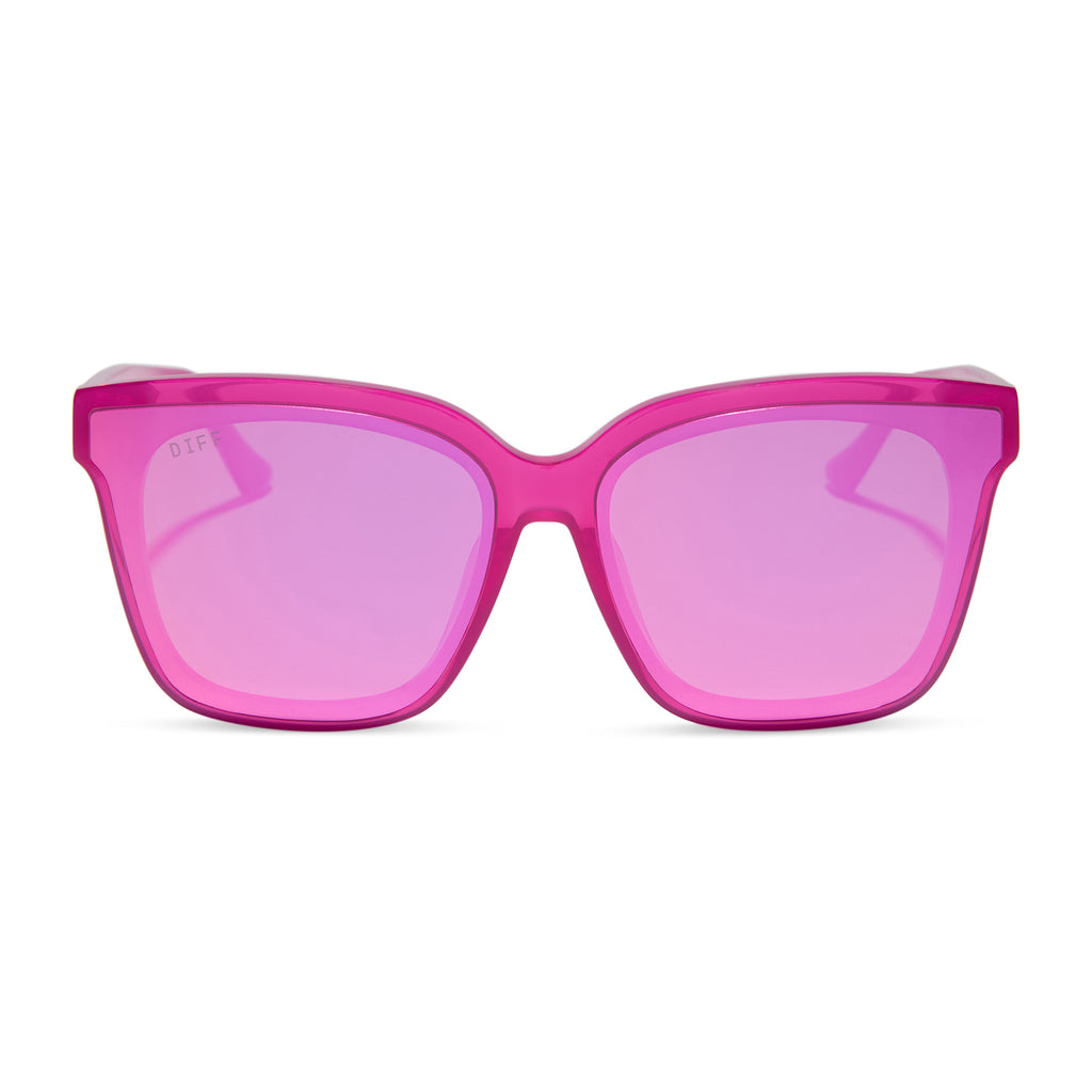 MEREDITH II - BRIGHT TULIP + PINK MIRROR SUNGLASSES