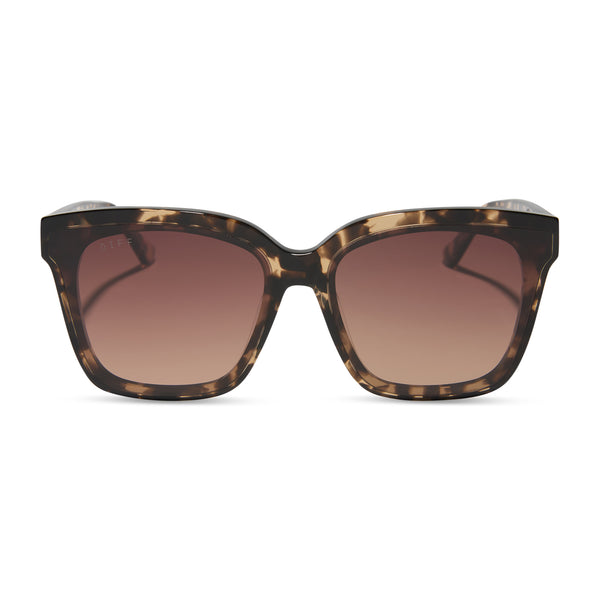 Meredith II Square Sunglasses | Animal & Brown Gradient | DIFF Eyewear