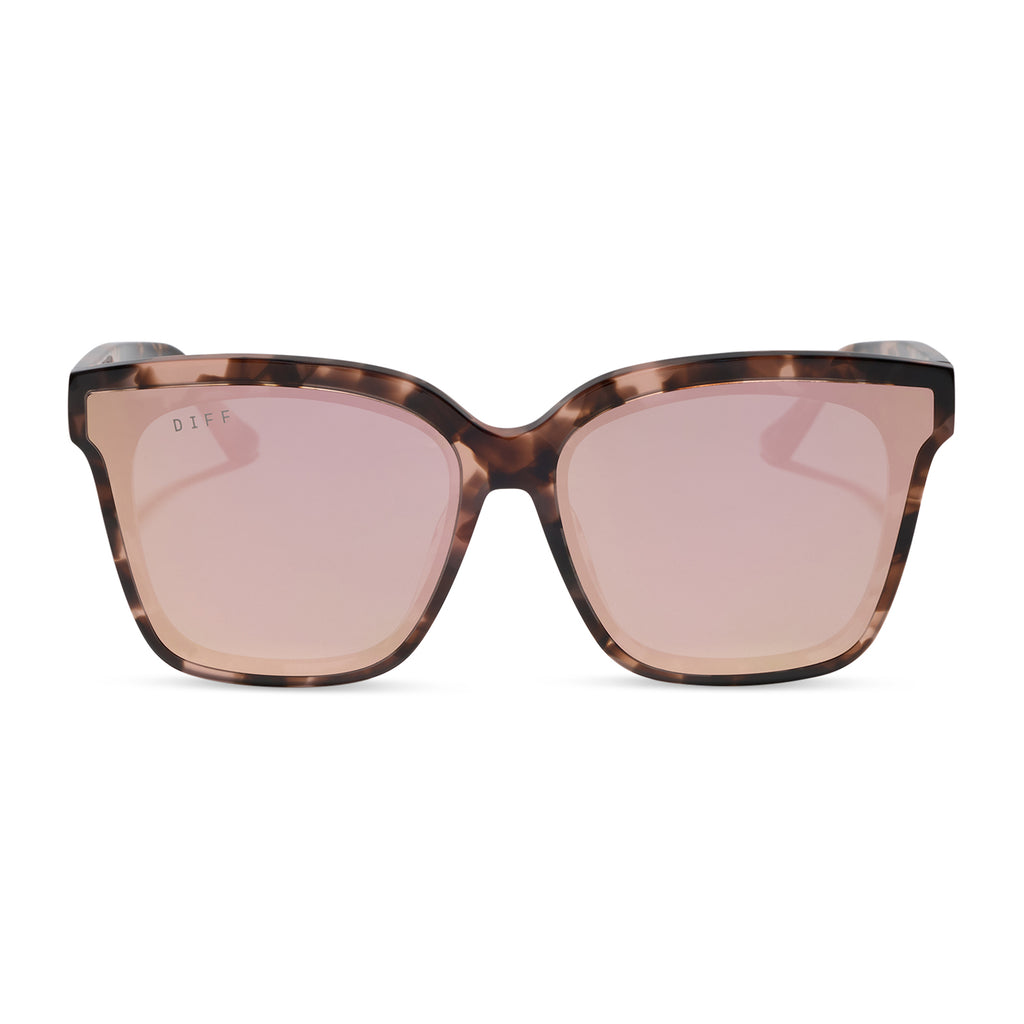 MEREDITH II - HIMALAYAN TORTOISE + TAUPE MIRROR SUNGLASSES