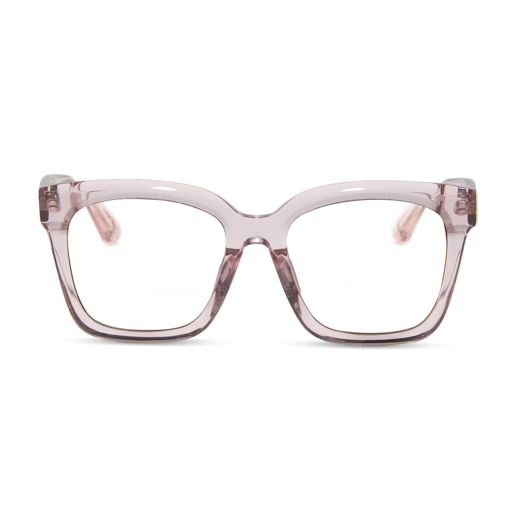 MEREDITH - LIGHT PINK CRYSTAL + GLASSES