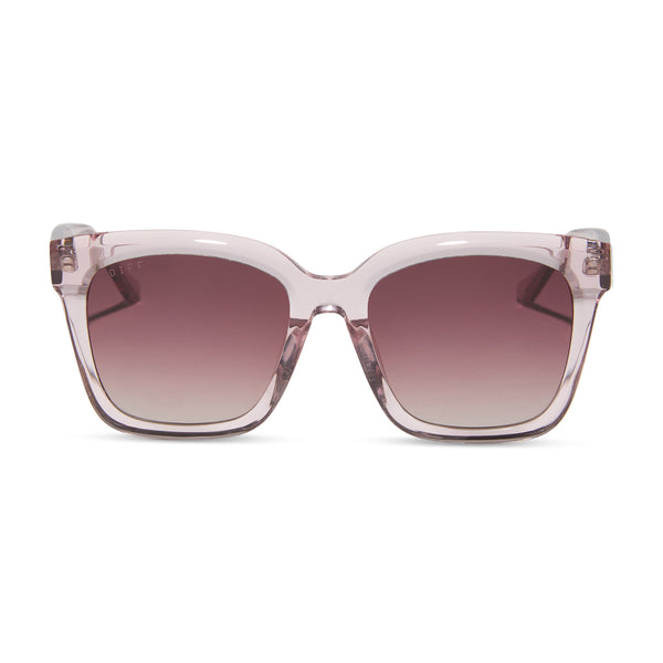 swatch for MEREDITH - LIGHT PINK CRYSTAL + WINE GRADIENT SUNGLASSES