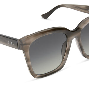 Diff Eyewear Meredith Snowbound Frame Grey Gradient Lens Sunglasses w/ Case 54mm Diff Meredith 54mm Gradient Square Sunglasses - Grey  main image 4