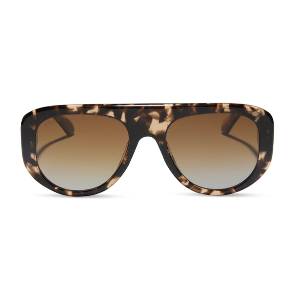 Diff Eyewear Black Frames with Brown Gradient Lenses Caitlin Covington Collins Sunglasses | Black & Brown | DIFF  main image 4