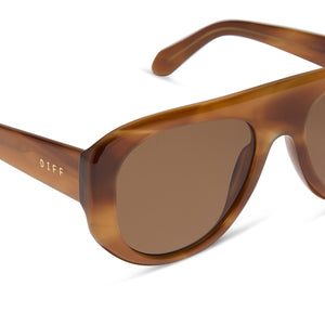 Morgan Shield Sunglasses | Tawny Tortoise & Brown | DIFF Eyewear display picture 1
