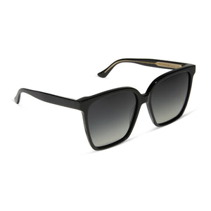 Square Sunglasses - Black Grey Gradient Frame - Polarized Sunglasses Lens - Naomi by Diff Eyewear