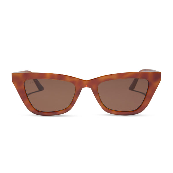 Noelle Cat Eye Sunglasses | Maple Tortoise & Brown | DIFF 