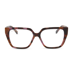 diff eyewear olive square prescription glasses torino tortoise front view