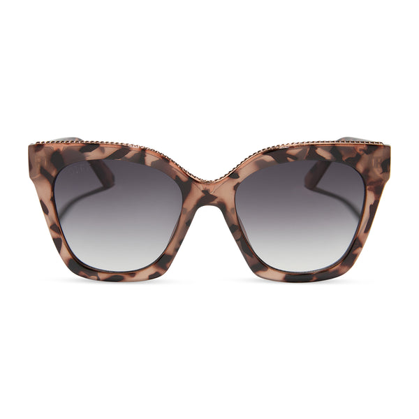 paris - blush tortoise + grey gradient sunglasses