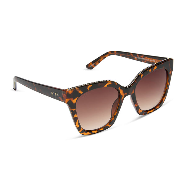 paris - dark tortoise + brown gradient sunglasses 1