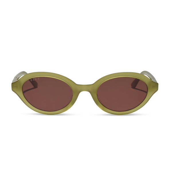 DIFF Eyewear Round Tortoise Sunglasses DE01-0166-SLGRN Sea Leg Green Women Diff Sunglasses Cody Tortoise Frames DE01-0166-SLGRN Size  main image 2