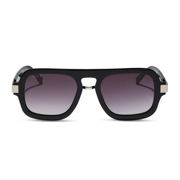 Rachael Kirkconnell Naomi Sunglasses | Black & Grey | DIFF Eyewear