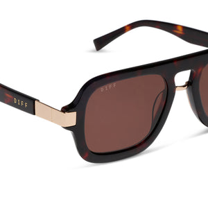Rachael Kirkconnell Naomi Sunglasses | Cedar Tort & Brown | DIFF