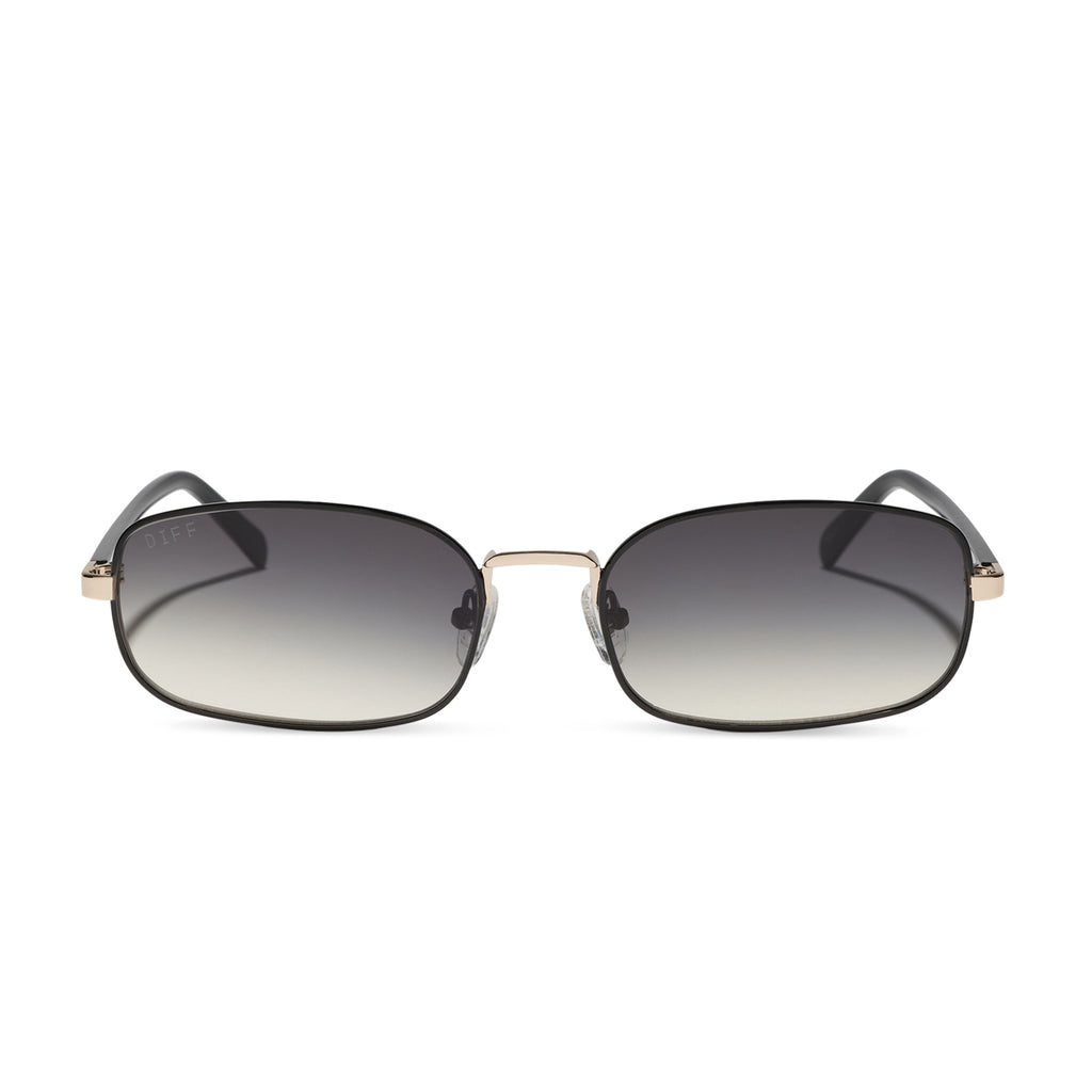 TRINITY - BLACK + GOLD + BLACK TEMPLES + GREY GRADIENT SUNGLASSES