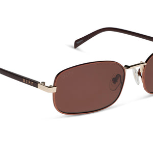 Rachael Kirkconnell Trinity Sunglasses | Brown + Gold | DIFF 