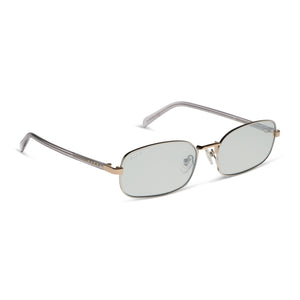 Gold Metal Frame Sunglasses with Light Gray Lenses Gold Hipster Metal Geometric Tinted Sunglasses with Light  main image 3
