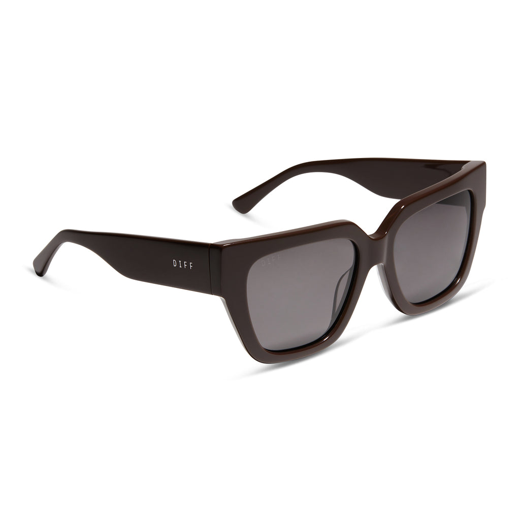 Remi II Square Sunglasses | Truffle Frame & Grey Polarized | DIFF Eyewear