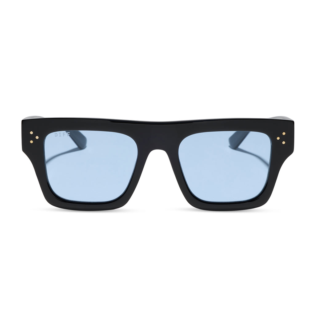 ROBERTS - BLACK + LIGHT BLUE TINT SUNGLASSES