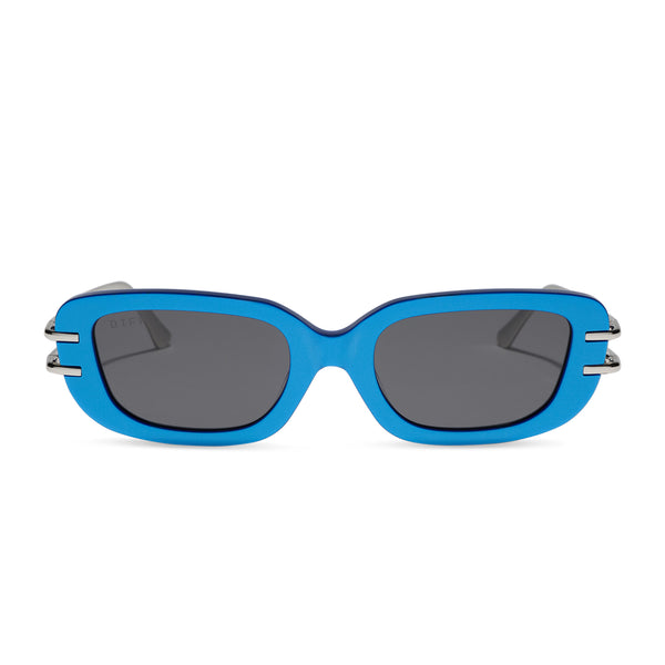 Diff Eyewear Blue Rectangular Sunglasses for Women DIFF Eyeware - Francesca Paradiso Blue Polarized Sunglasses  main image 3
