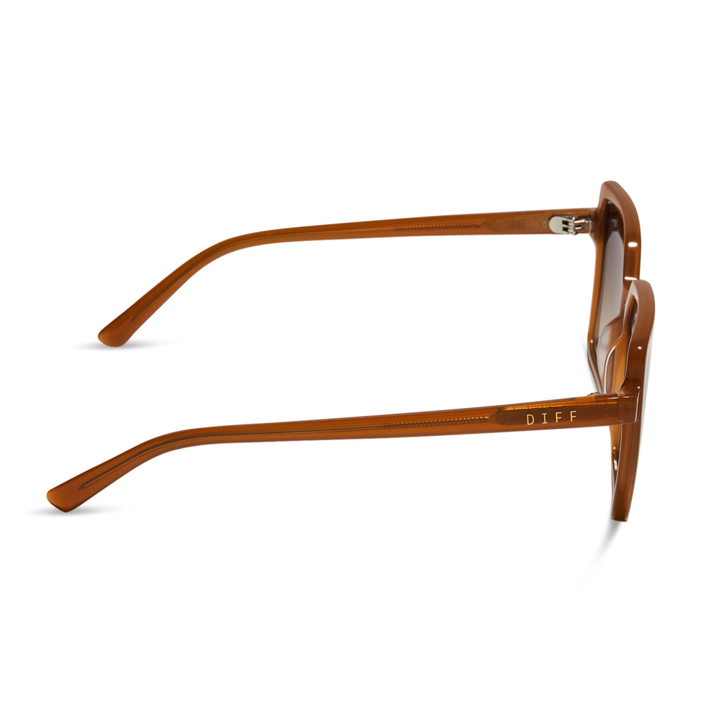 Esme Square Sunglasses | Salted Caramel & Brown Gradient | DIFF Eyewear
