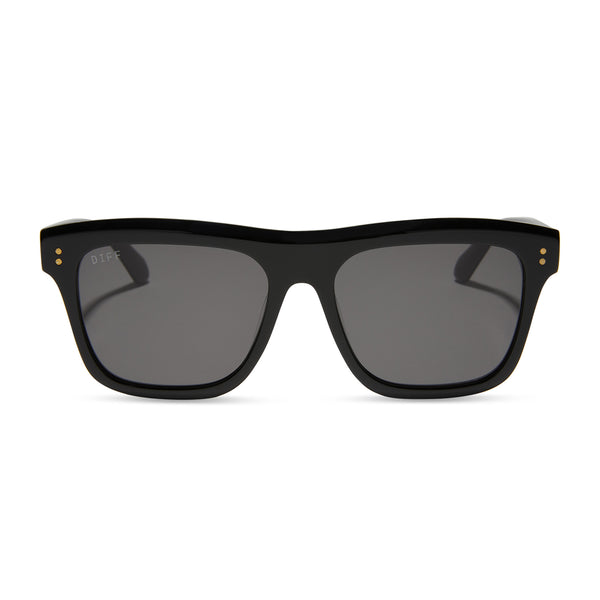 Brand New in box DIFF Black Grey Polarized Sunglasses DIFF Indy Designer Rectangular Sunglasses for Women | Black  main image 3