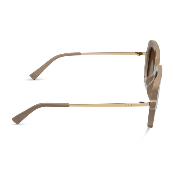 sandra - almond + brown gold flash sunglasses 3