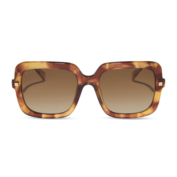 NEW DIFF women\'s sandra sunglasses in brown fleur / brown gradient DIFF Eyewear Sandra Dark Brown Fleur – The Exclusive Look main image 3