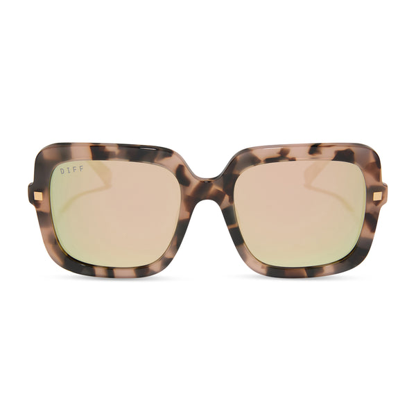 sandra - himalayan tortoise + taupe mirror sunglasses
