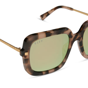 Sandra Square Sunglasses | Himalayan Tortoise & Taupe Mirror  display picture 1