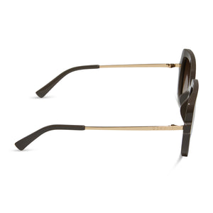 diff eyewear featuring the sandra square sunglasses with a london stone frame and truffle gradient lenses side view