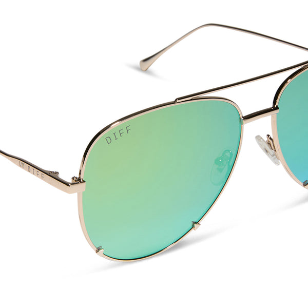 scarlett - gold + turquoise ice mirror sunglasses 3