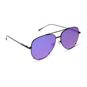 SCARLETT - MATTE BLACK + PURPLE MIRROR SUNGLASSES