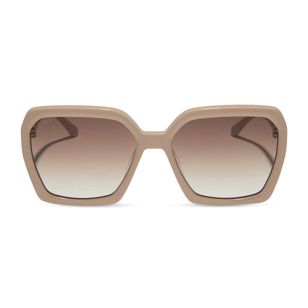 sloane - almond + brown gradient sunglasses