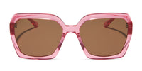 swatch for SLOANE - CANDY PINK CRYSTAL + BROWN SUNGLASSES