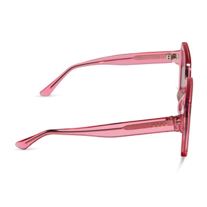 SLOANE - CANDY PINK CRYSTAL + BROWN SUNGLASSES