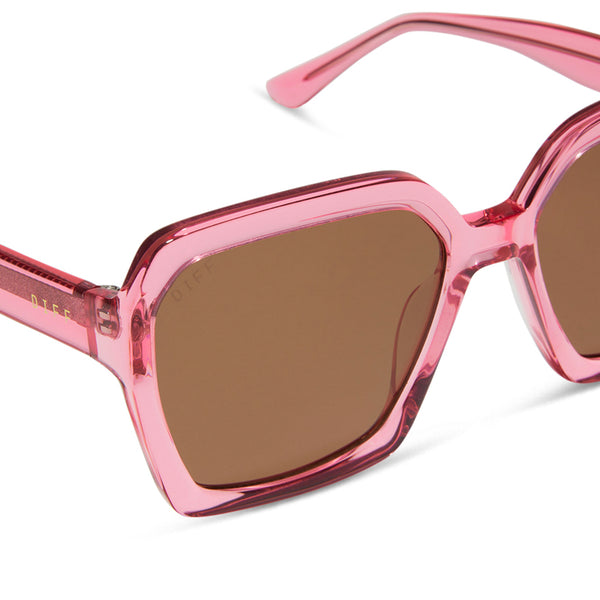 sloane - candy pink crystal + brown sunglasses 4