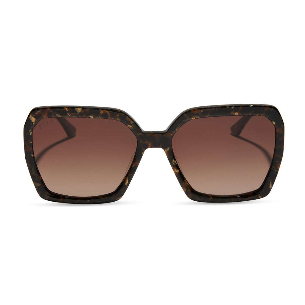 SLOANE - GLITTER TORTOISE + BROWN GRADIENT + POLARIZED SUNGLASSES