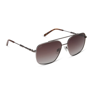 HAN SOLO™ 2.0 - BRUSHED DARK BLASTER GREY METAL + BROWN GRADIENT + POLARIZED SUNGLASSES