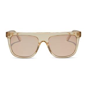 diff eyewear featuring the stevie square sunglasses with a honey crystal frame and honey crystal flash lenses front view