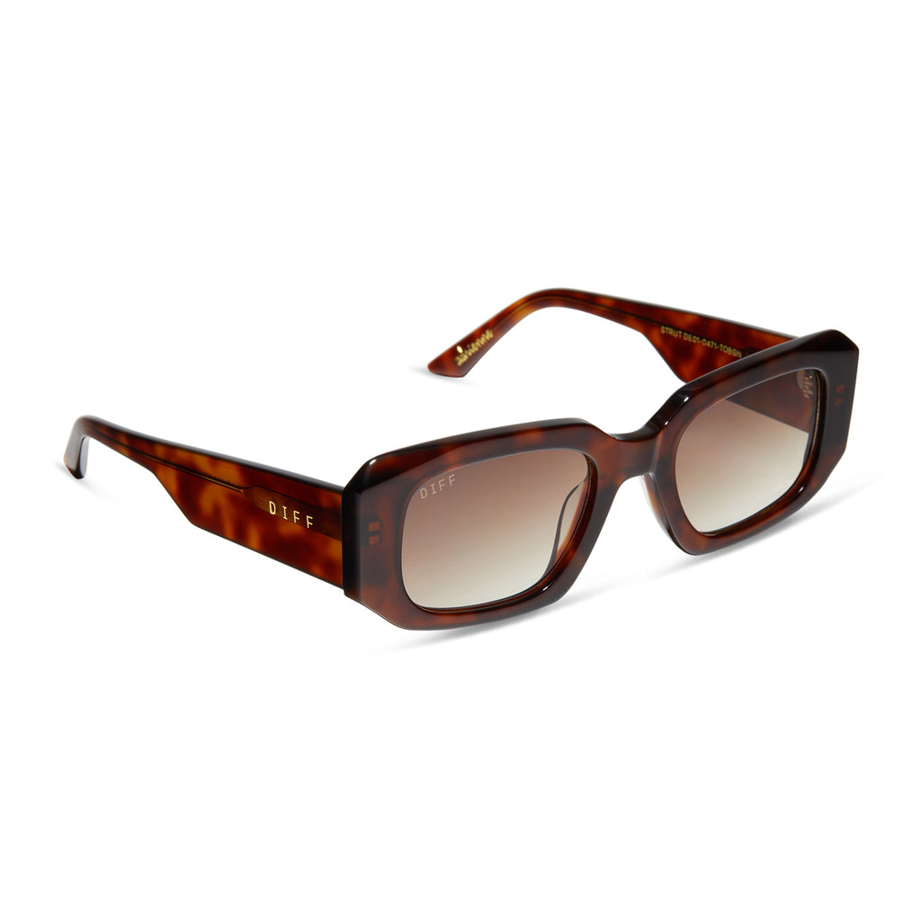 Adrienne Bailon Strut Rectangle Sunglasses | Tortoise & Brown Gradient ...
