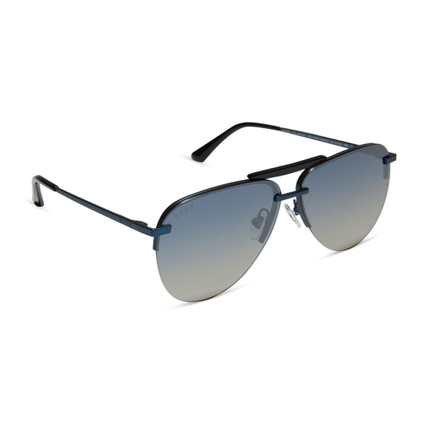tahoe - deep navy metal + aegean blue flash + polarized sunglasses 2