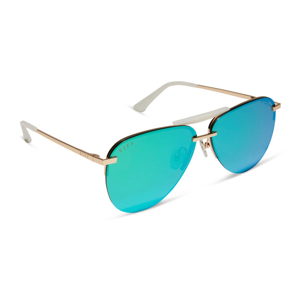 tahoe - gold + green mirror sunglasses 2