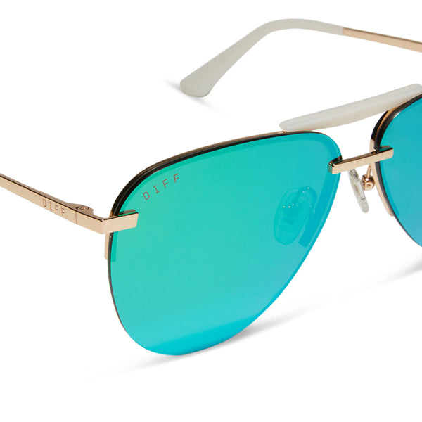 tahoe - gold + green mirror sunglasses 4